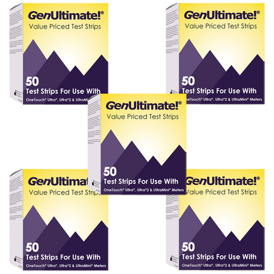 GenUltimate! Test Strips for Use with OneTouch Ultra, Ultra 2, and UltraMini Meters - 250 ct.
