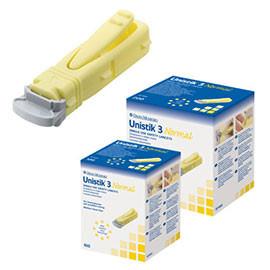 Owen Mumford Unistik 3 Normal Lancets 23G Lancing Device w/50 Lancets - Total Diabetes Supply
