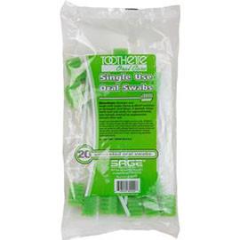 Sage Products Toothette Plus Swabs Untreated, Soft Foam Heads, Stimulate Oral Tissue - One pkg of 20 each - Total Diabetes Supply
