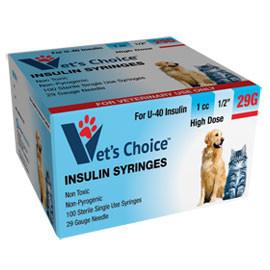 Vet's Choice Insulin Syringes 29G U-40 1cc 1/2" - 100/bx - Total Diabetes Supply
